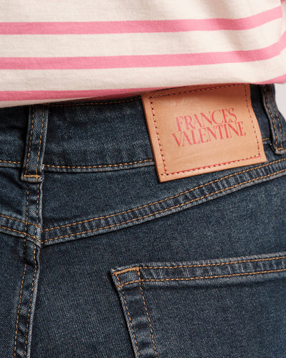 FRANCES VALENTINE Ace Jean Solid Stretch Denim Navy