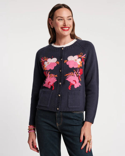 FRANCES VALENTINE Wool Tulip Bouquet Cardigan