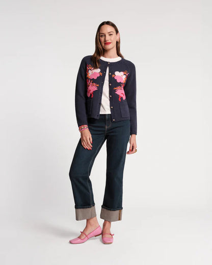 FRANCES VALENTINE Wool Tulip Bouquet Cardigan