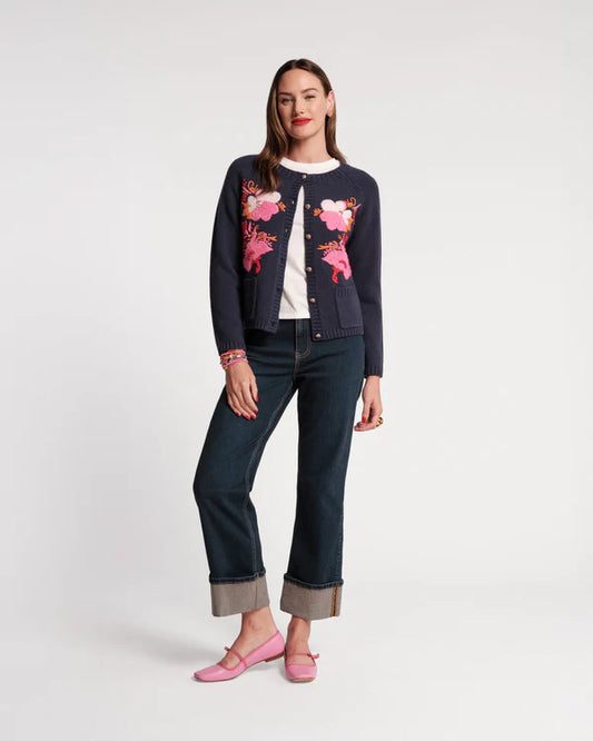 FRANCES VALENTINE Wool Tulip Bouquet Cardigan