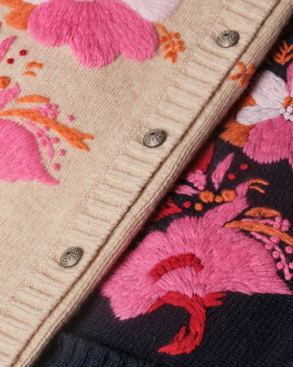 FRANCES VALENTINE Wool Tulip Bouquet Cardigan