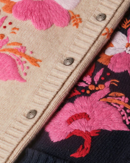 FRANCES VALENTINE Wool Tulip Bouquet Cardigan