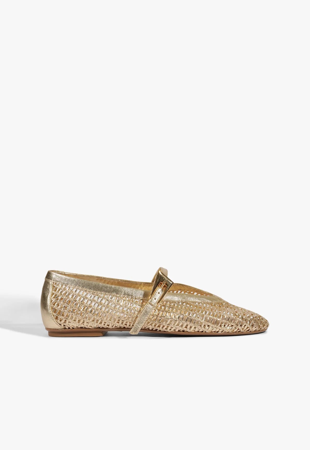 SCHUTZ SYLVIE MESH BALLET FLAT in Platinum