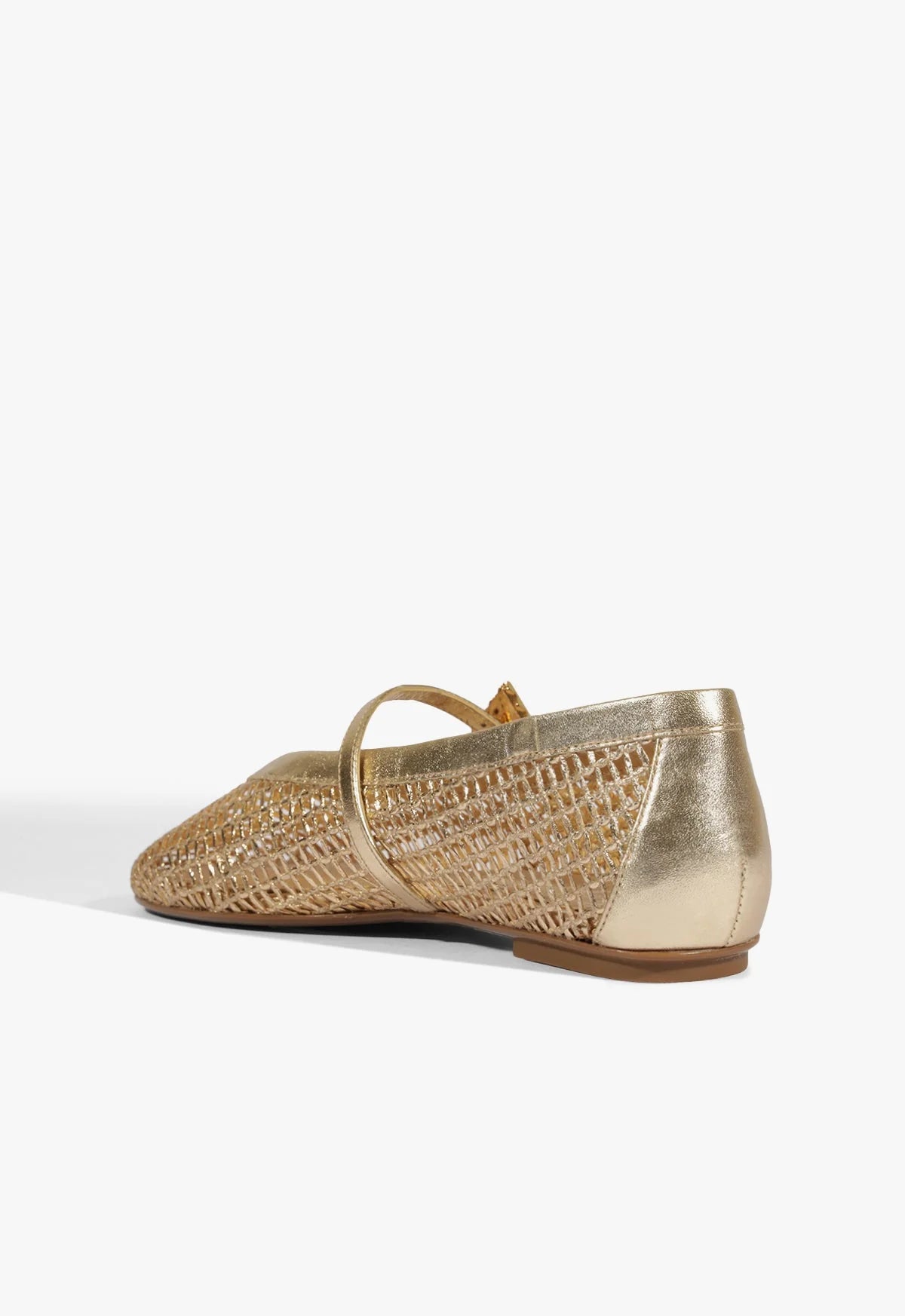 SCHUTZ SYLVIE MESH BALLET FLAT in Platinum