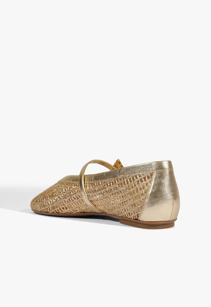 SCHUTZ SYLVIE MESH BALLET FLAT in Platinum