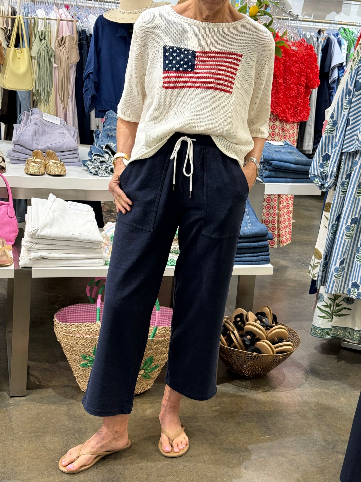 LILLA P TEXTURED TERRY PANT