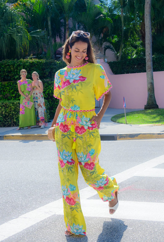 ELIZABETH JAMES Presley Pants in Tropical Bamboo