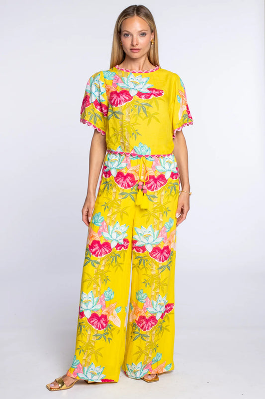 ELIZABETH JAMES Presley Pants in Tropical Bamboo