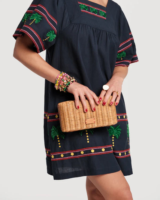 FRANCES VALENTINE Pepper Wicker Clutch