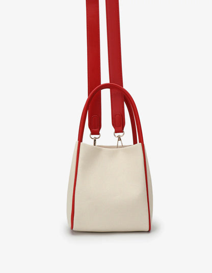 REMI/REID HOLLACE MINI TOTE CANVAS CONTRAST PIPING