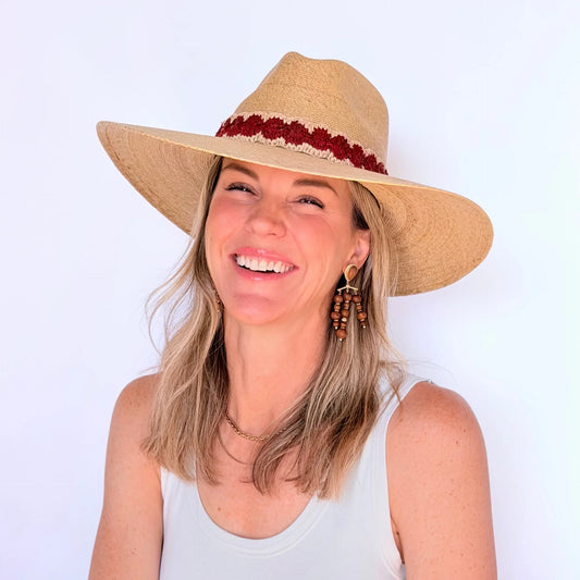 Baldiz Sand Palm Hat with Raffia Band