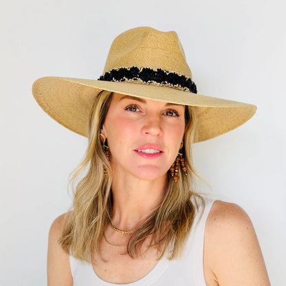 Baldiz Sand Palm Hat with Raffia Band