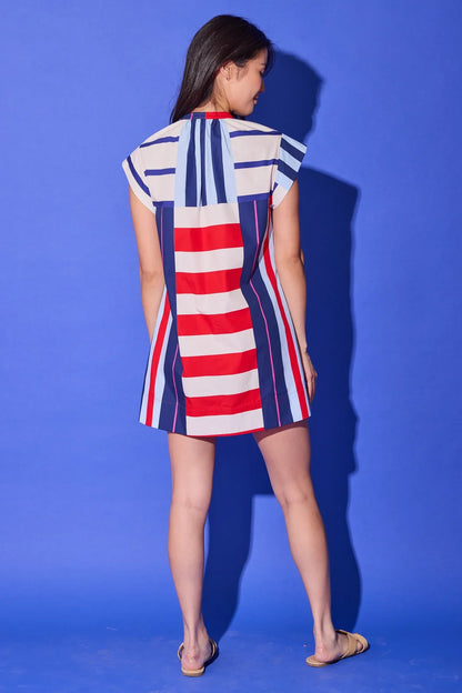 Alden Adair Tucker Dress - Maritime Stripe