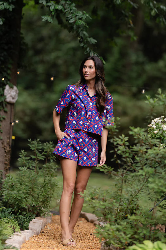 Alden Adair Remi Top - Navy Cherry