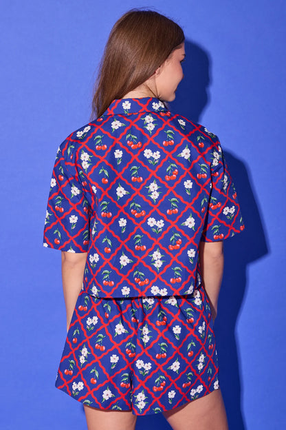Alden Adair Remi Top - Navy Cherry