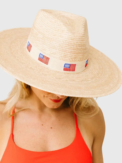 Sunshine Tienda Ivory America Palm Hat