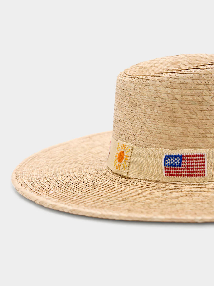 Sunshine Tienda Ivory America Palm Hat