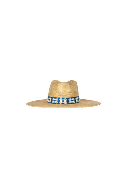 Sunshine Tienda Navy Flora Tile Palm Hat