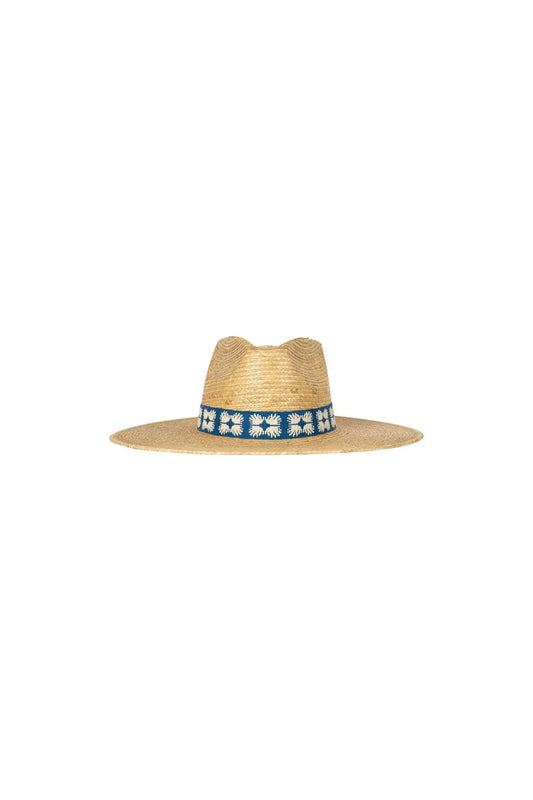 Sunshine Tienda Navy Flora Tile Palm Hat
