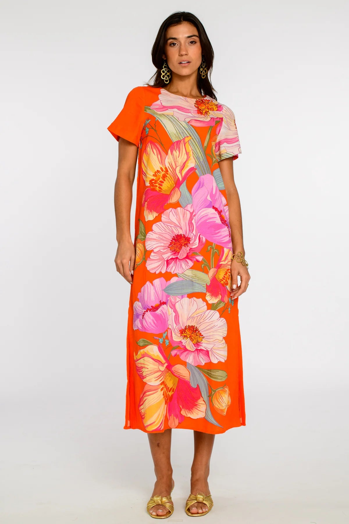 Elizabeth James Tess Midi Dress - Sunset Blooms