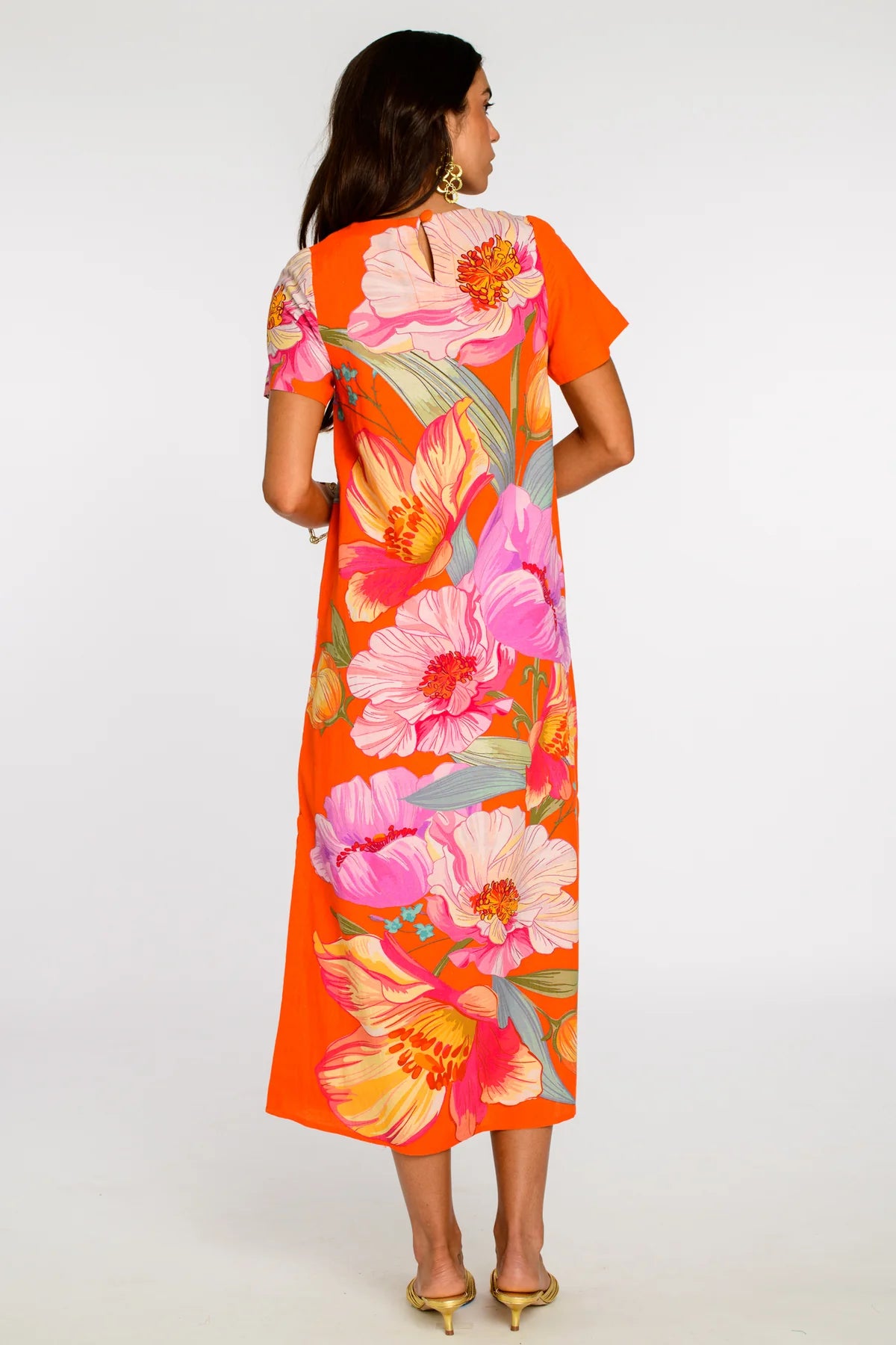 Elizabeth James Tess Midi Dress - Sunset Blooms