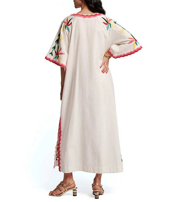 Frances Valentine Charming Caftan - Veracruz Oyster Multi