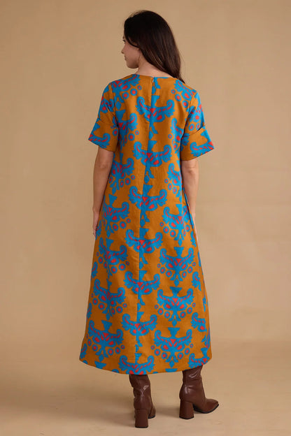 Double A Colin Dress - Mughal Motif