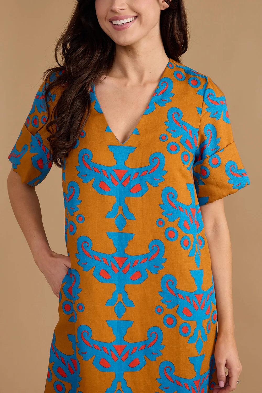 Double A Colin Dress - Mughal Motif