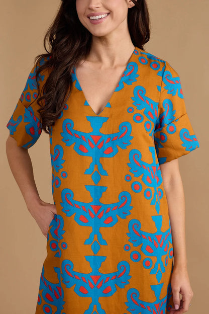 Double A Colin Dress - Mughal Motif