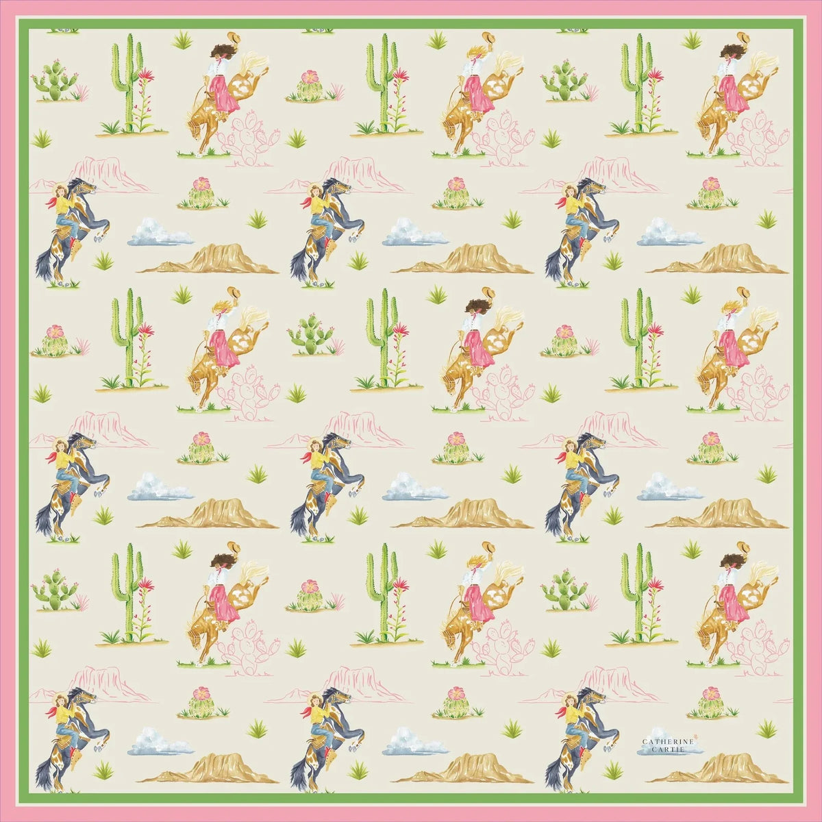 Catherine Cartie - Rodeo Cowgirl & Cowboy Silk Scarfs