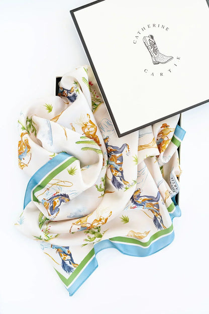 Catherine Cartie - Rodeo Cowgirl & Cowboy Silk Scarfs