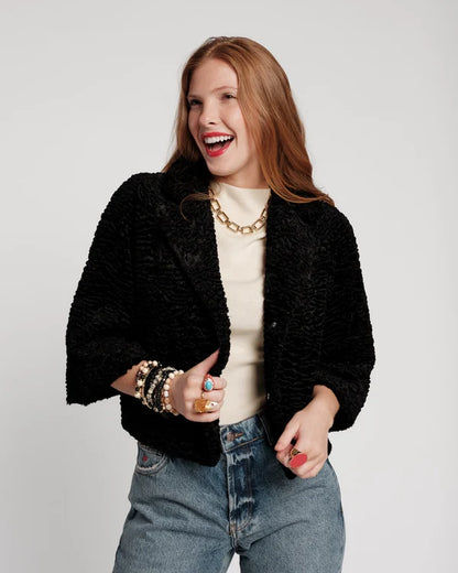 Frances Valentine Blaine Faux Lamb Fur Jacket
