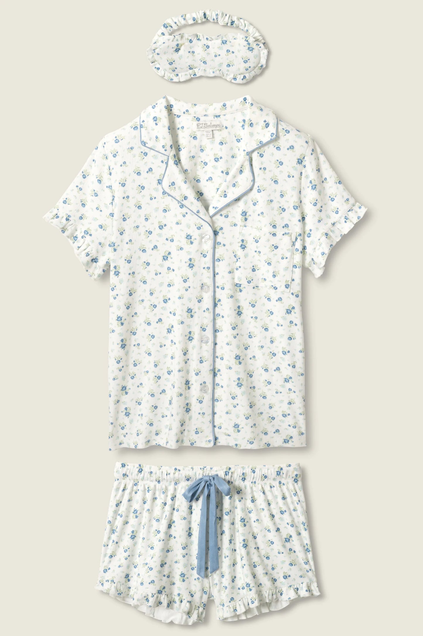 More Amour Ditsy Floral 3-Piece Pointelle PJ Set