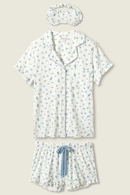 More Amour Ditsy Floral 3-Piece Pointelle PJ Set