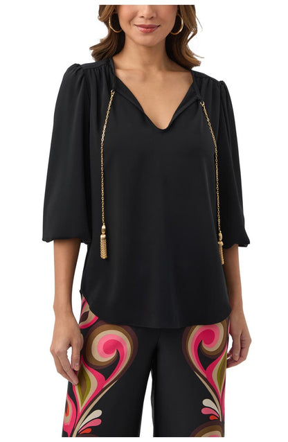 Morabi Split-Neck Top