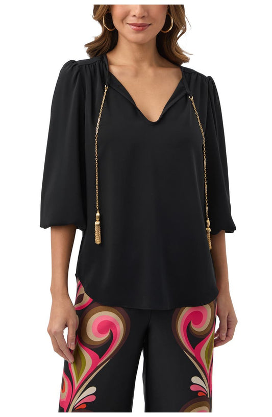 Morabi Split-Neck Top