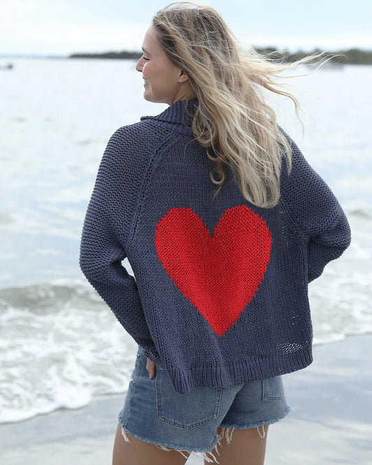 Heart Back Chunky Cardi Cotton